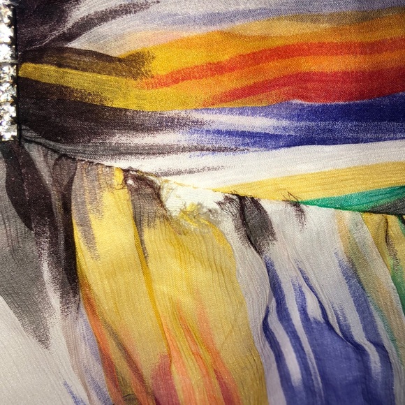 MISSONI | Rhinestone Embellished Multicolour Silk Blouse AS IS - Picture 6 of 6